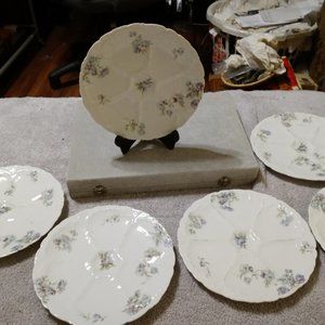 6 Antique Royal Austria. O & E.G. Oyster plates w center